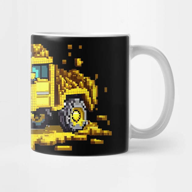 Destroyed Yellow Jeep Pixel Art by D.A.P